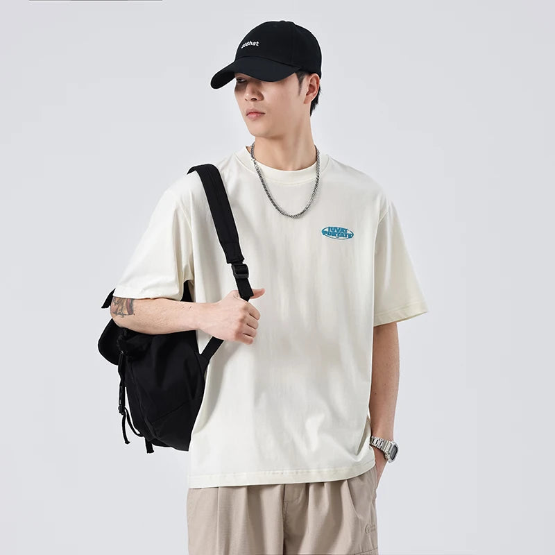 SZYT623 Summer new trend of loose loose hundred casual printing letters round neck short-sleeved T-shirt tide men's models