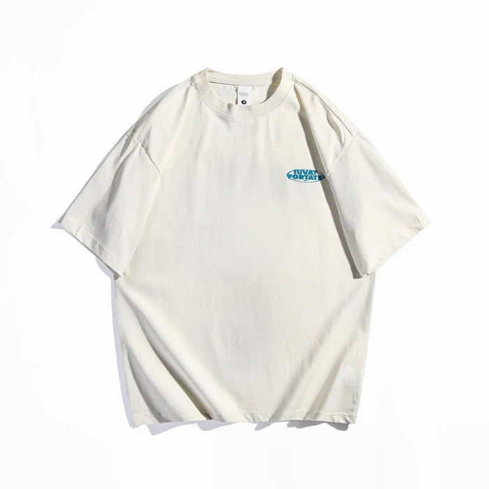 SZYT623 Summer new trend of loose loose hundred casual printing letters round neck short-sleeved T-shirt tide men's models