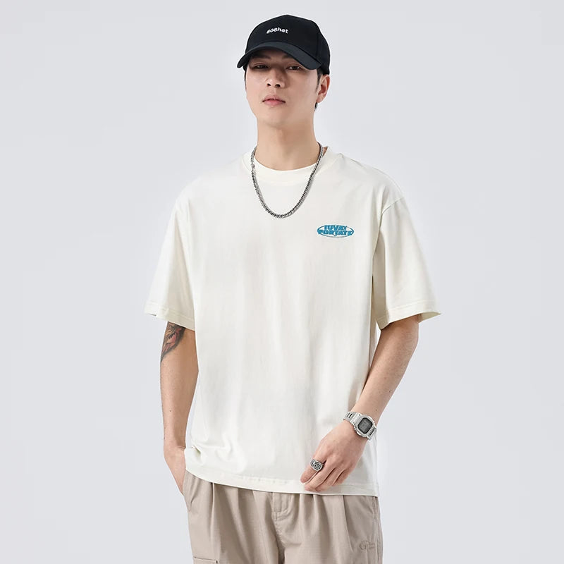 SZYT623 Summer new trend of loose loose hundred casual printing letters round neck short-sleeved T-shirt tide men's models